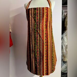 Women’s Handmade Bib Apron, Multicolored, Tie Back